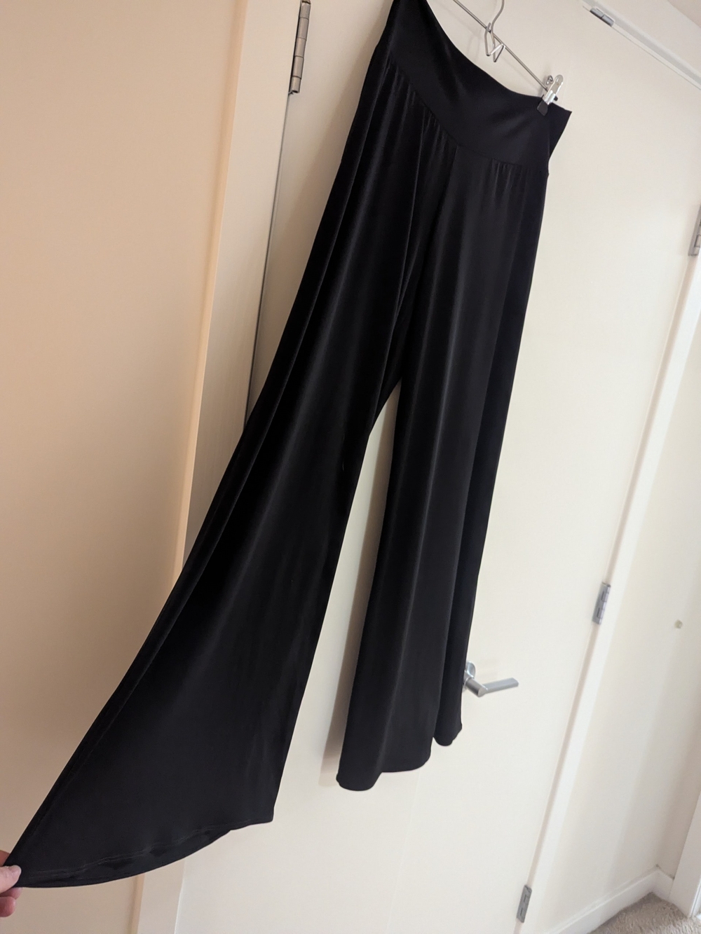Clara Sunwoo Black Wide-Leg Palazzo Pants XL